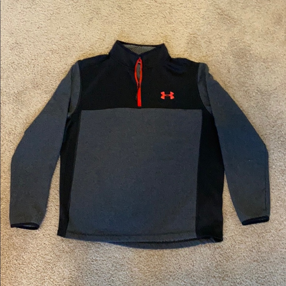Under Armour Men’s Charcoal and Black Quarter-Zip Pullover - Red Logo